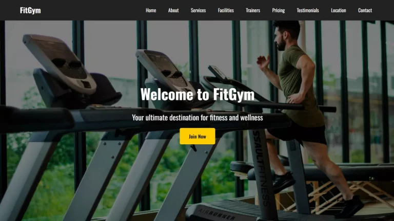 Modern Gym & Fitness Responsive Website HTML CSS JS Template