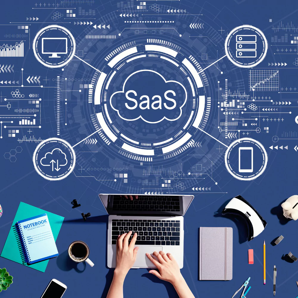 Ak Development is a Software Development Company & Digital Content Creator. Image shows Software as a Service (SaaS) that we offer