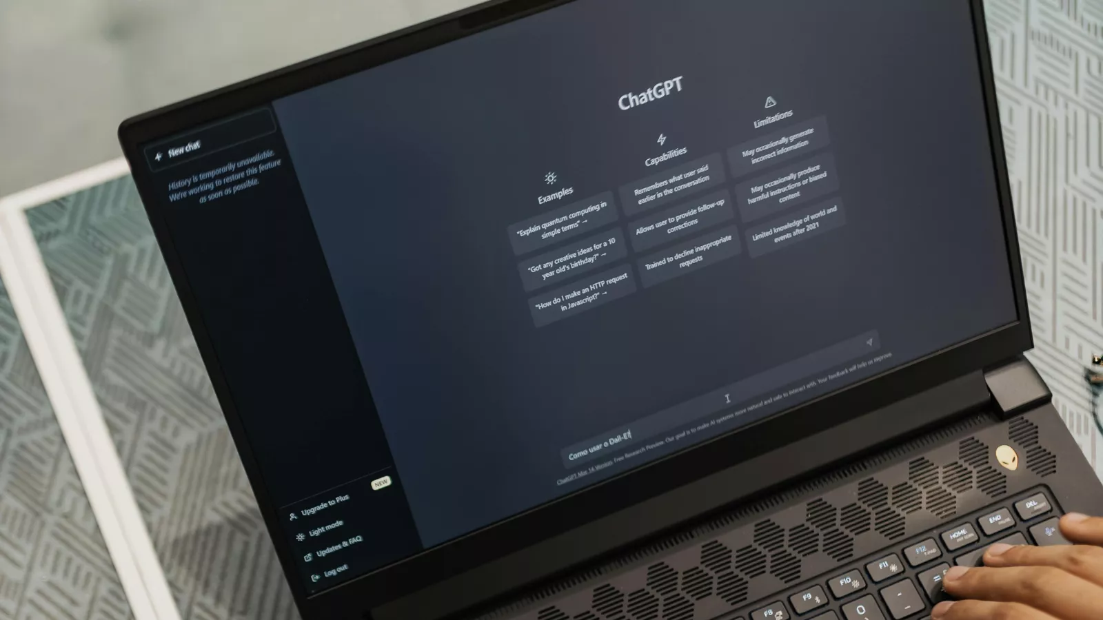 Clean modern desktop application interface for AI prompt engineering